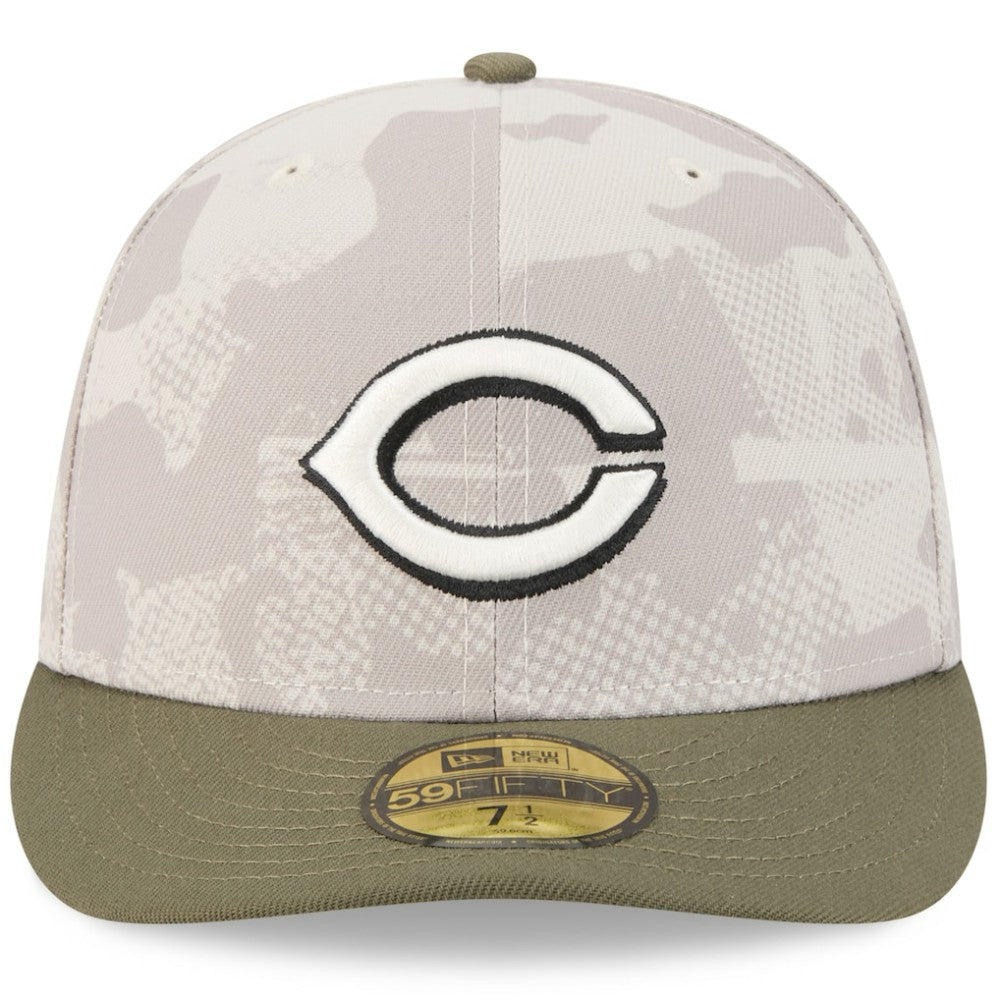 Cincinnati Reds New Era 2025 Armed Forces Day 59FIFTY Fitted Hat - Light Beige/Olive Hats