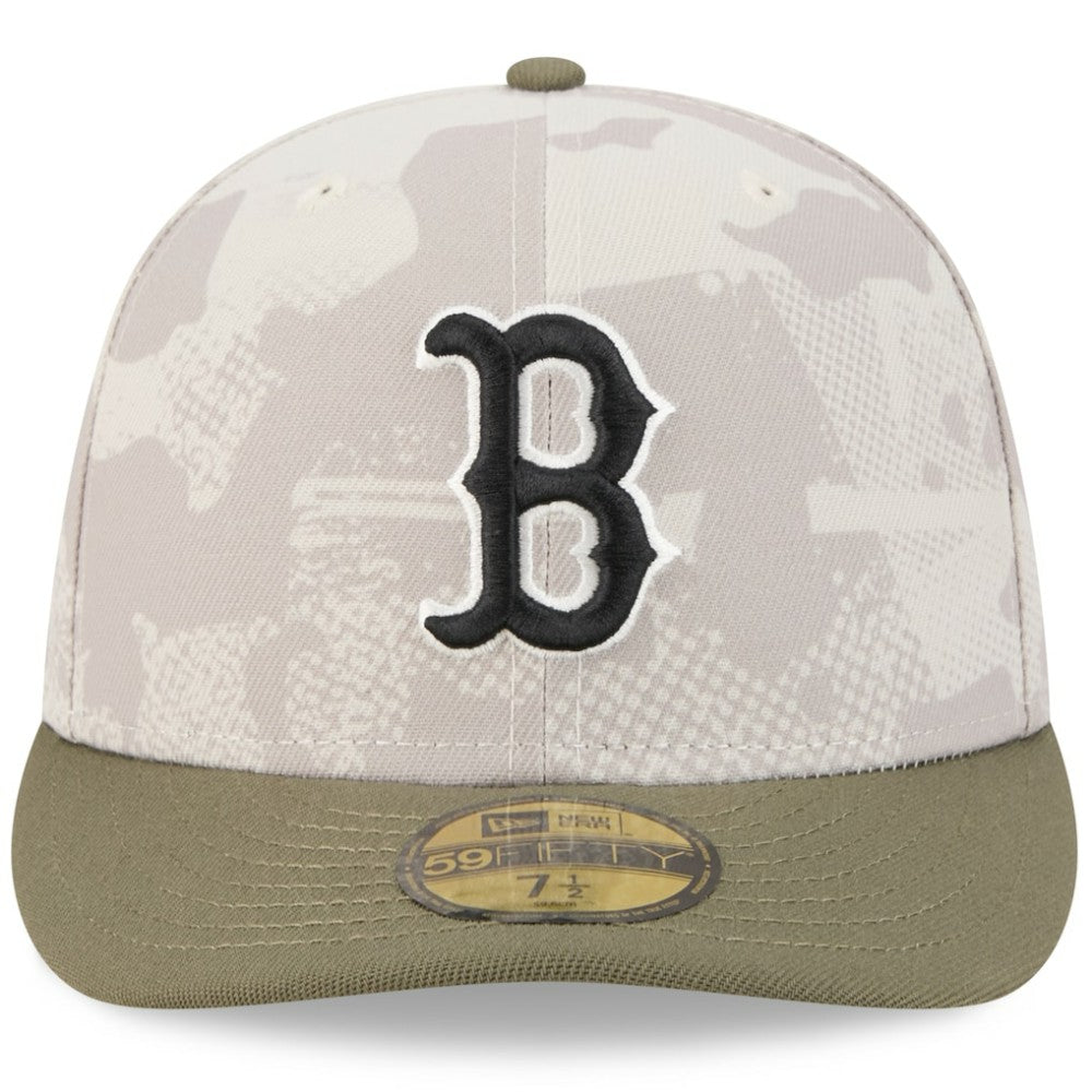 Boston Red Sox New Era 2025 Armed Forces Day 59FIFTY Fitted Hat - Light Beige/Olive Hats