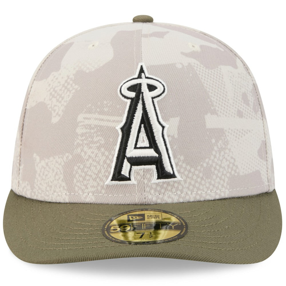 Los Angeles Angels New Era 2025 Armed Forces Day 59FIFTY Fitted Hat - Light Beige/Olive Hats