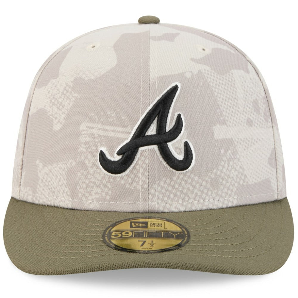Atlanta Braves New Era 2025 Armed Forces Day 59FIFTY Fitted Hat - Light Beige/Olive Hats