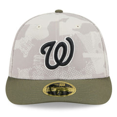 Washington Nationals New Era 2025 Armed Forces Day Low Profile 59FIFTY Fitted Hat - Light Beige/Olive Hats