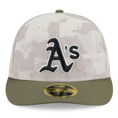 Athletics New Era 2025 Armed Forces Day Low Profile 59FIFTY Fitted Hat - Light Beige/Olive Hats