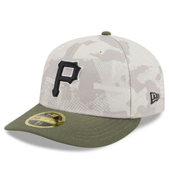 Pittsburgh Pirates New Era 2025 Armed Forces Day Low Profile 59FIFTY Fitted Hat - Light Beige/Olive Hats