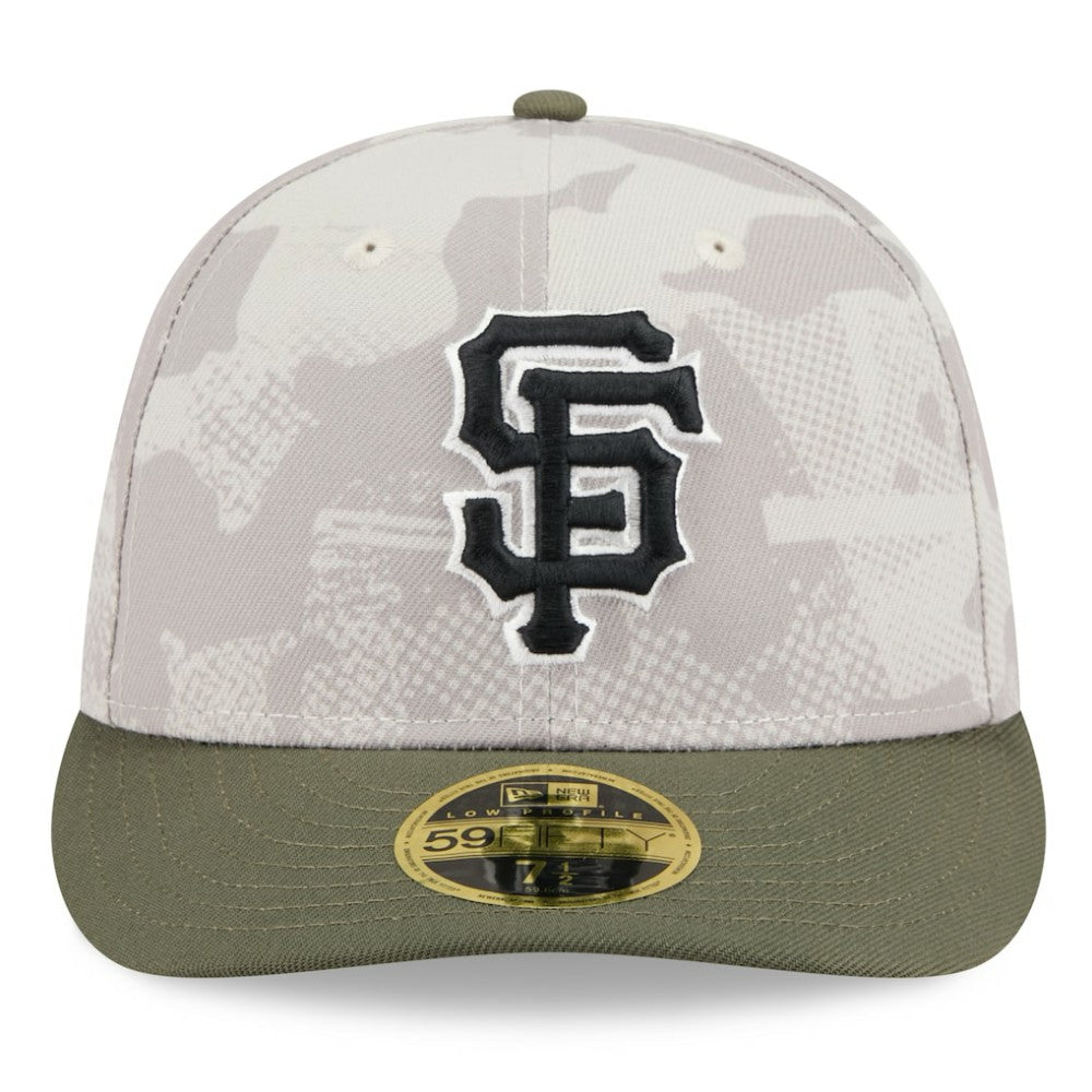 San Francisco Giants New Era 2025 Armed Forces Day Low Profile 59FIFTY Fitted Hat - Light Beige/Olive Hats