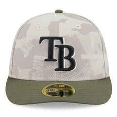 Tampa Bay Rays New Era 2025 Armed Forces Day Low Profile 59FIFTY Fitted Hat - Light Beige/Olive Hats