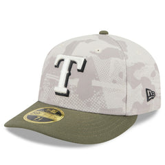 Texas Rangers New Era 2025 Armed Forces Day Low Profile 59FIFTY Fitted Hat - Light Beige/Olive Hats