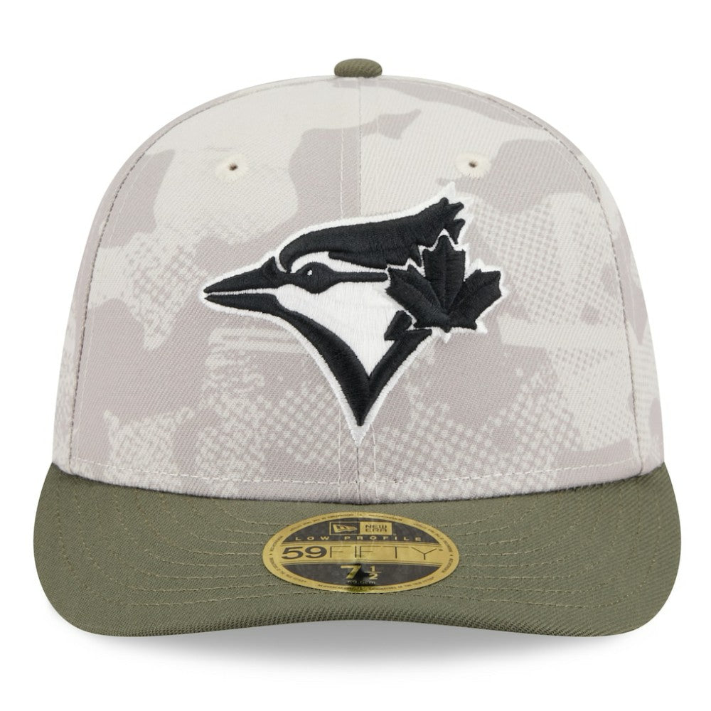 Toronto Blue Jays New Era 2025 Armed Forces Day Low Profile 59FIFTY Fitted Hat - Light Beige/Olive Hats