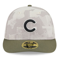 Chicago Cubs New Era 2025 Armed Forces Day Low Profile 59FIFTY Fitted Hat - Light Beige/Olive Hats