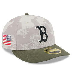 Boston Red Sox New Era 2025 Armed Forces Day Low Profile 59FIFTY Fitted Hat - Light Beige/Olive Hats