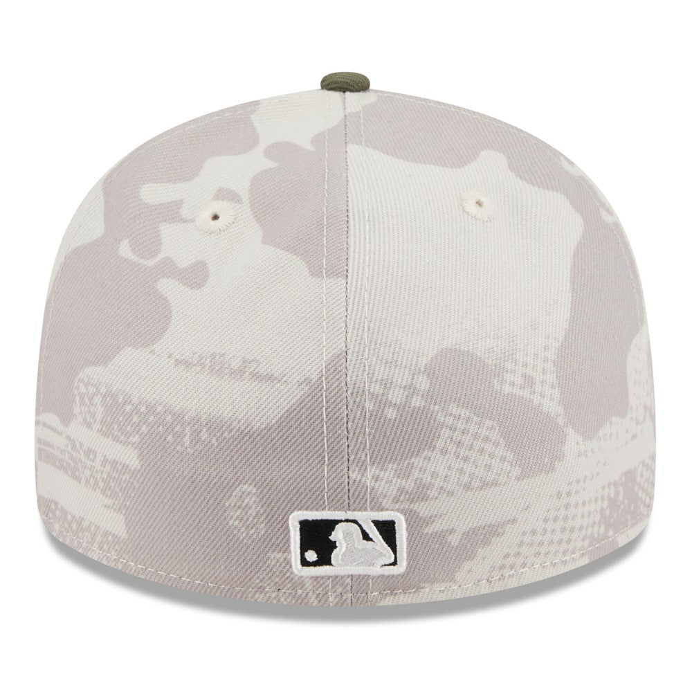 Los Angeles Angels New Era 2025 Armed Forces Day Low Profile 59FIFTY Fitted Hat - Light Beige/Olive Hats