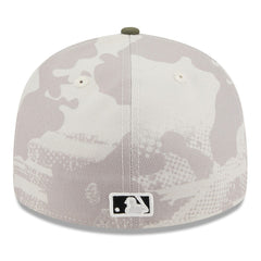 Los Angeles Angels New Era 2025 Armed Forces Day Low Profile 59FIFTY Fitted Hat - Light Beige/Olive Hats