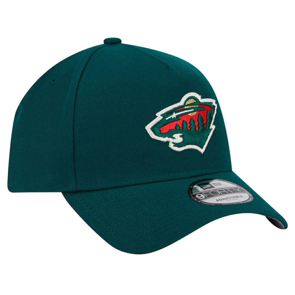 Minnesota Wild New Era Core A-Frame 9FORTY Adjustable Hat - Green | US 202165720