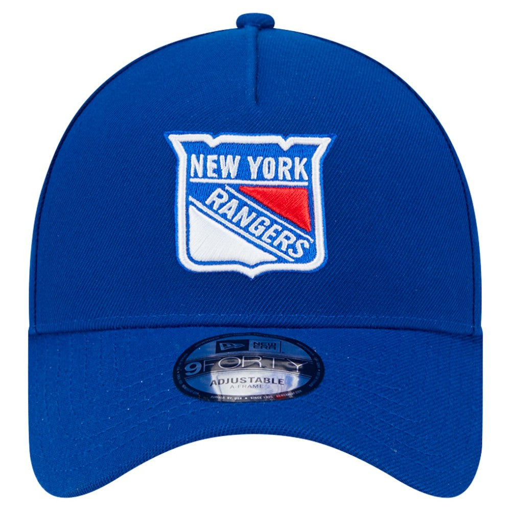 New York Rangers New Era Core A-Frame 9FORTY Adjustable Hat - Blue | US 202165744
