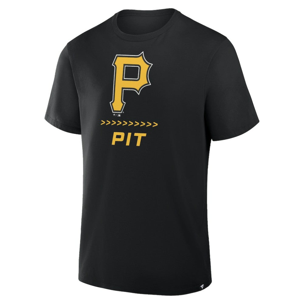 Pittsburgh Pirates Fanatics Clubhouse Legacy Side Swipe T-Shirt - Black T-shirts