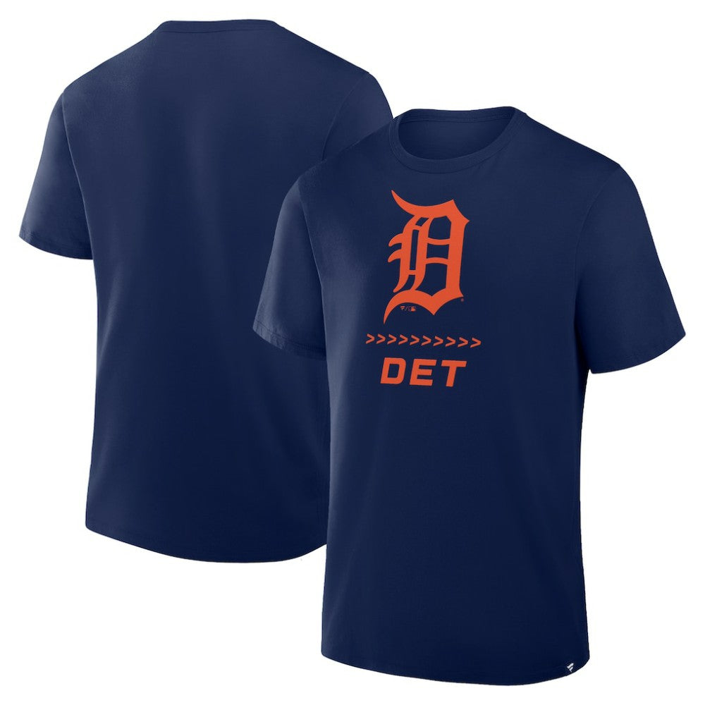 Detroit Tigers Fanatics Clubhouse Legacy Side Swipe T-Shirt - Navy T-shirts