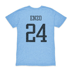 Enzo Fernández Argentina National Team 1863FC Player Vintage Tri-Blend T-Shirt Light Blue