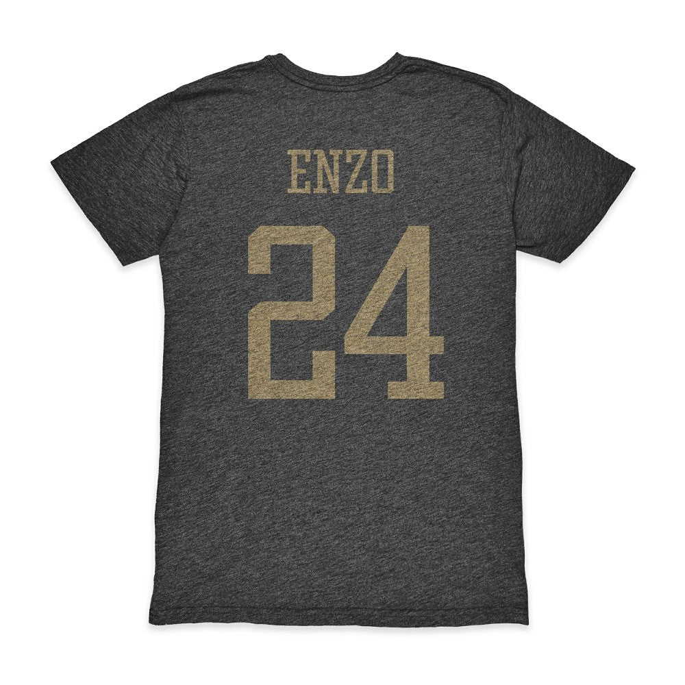 Enzo Fernández Argentina National Team 1863FC Player Vintage Tri-Blend T-Shirt Black