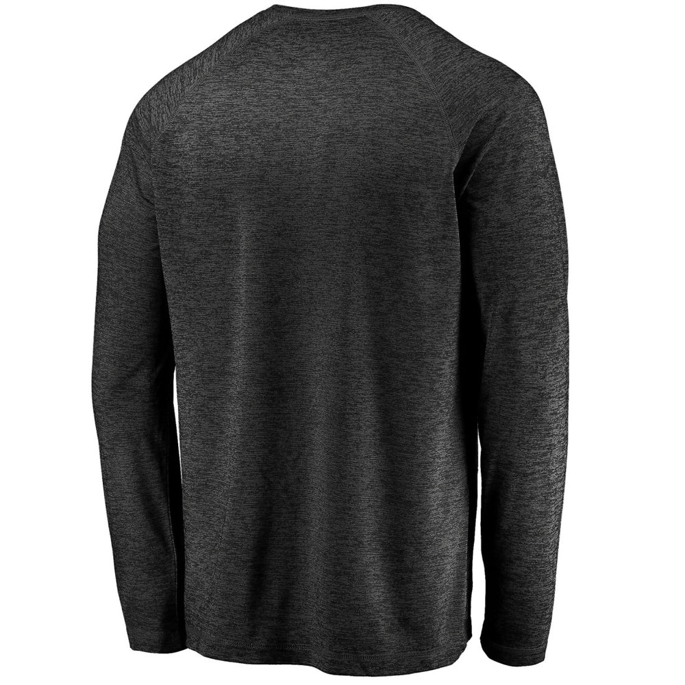Green Bay Packers Iconic Striated Dark Logo Raglan Long Sleeve T-Shirt - Black T-shirts