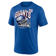 New York Giants Tri-Blend Helmet End Around T-Shirt - Heather Royal T-shirts
