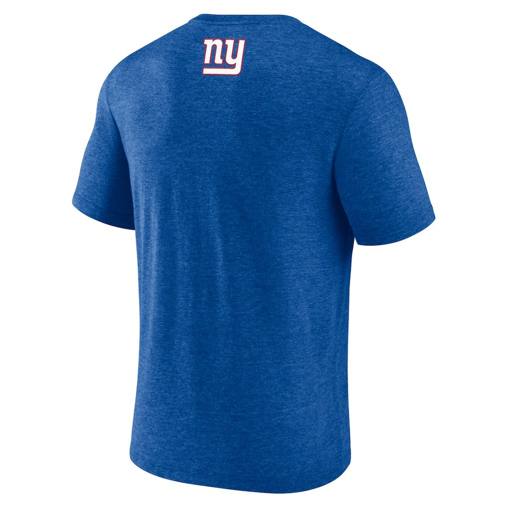 New York Giants Tri-Blend Helmet End Around T-Shirt - Heather Royal T-shirts