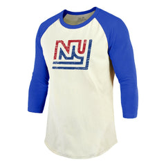 Lawrence Taylor New York Giants Majestic Threads Retired Player Name & Number 3/4 Raglan Sleeve T-Shirt  - Cream/Red T-shirts