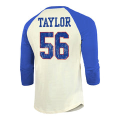 Lawrence Taylor New York Giants Majestic Threads Retired Player Name & Number 3/4 Raglan Sleeve T-Shirt  - Cream/Red T-shirts