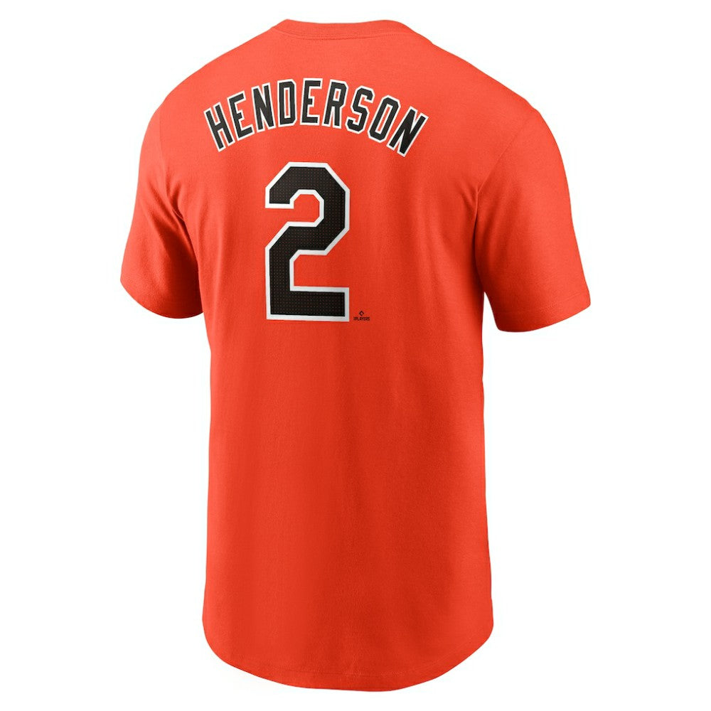 Gunnar Henderson Baltimore Orioles Nike Fuse Name & Number T-Shirt - Orange T-shirts