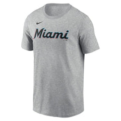 Sandy Alcantara Miami Marlins Nike Fuse Name & Number T-Shirt - Heather Gray T-shirts