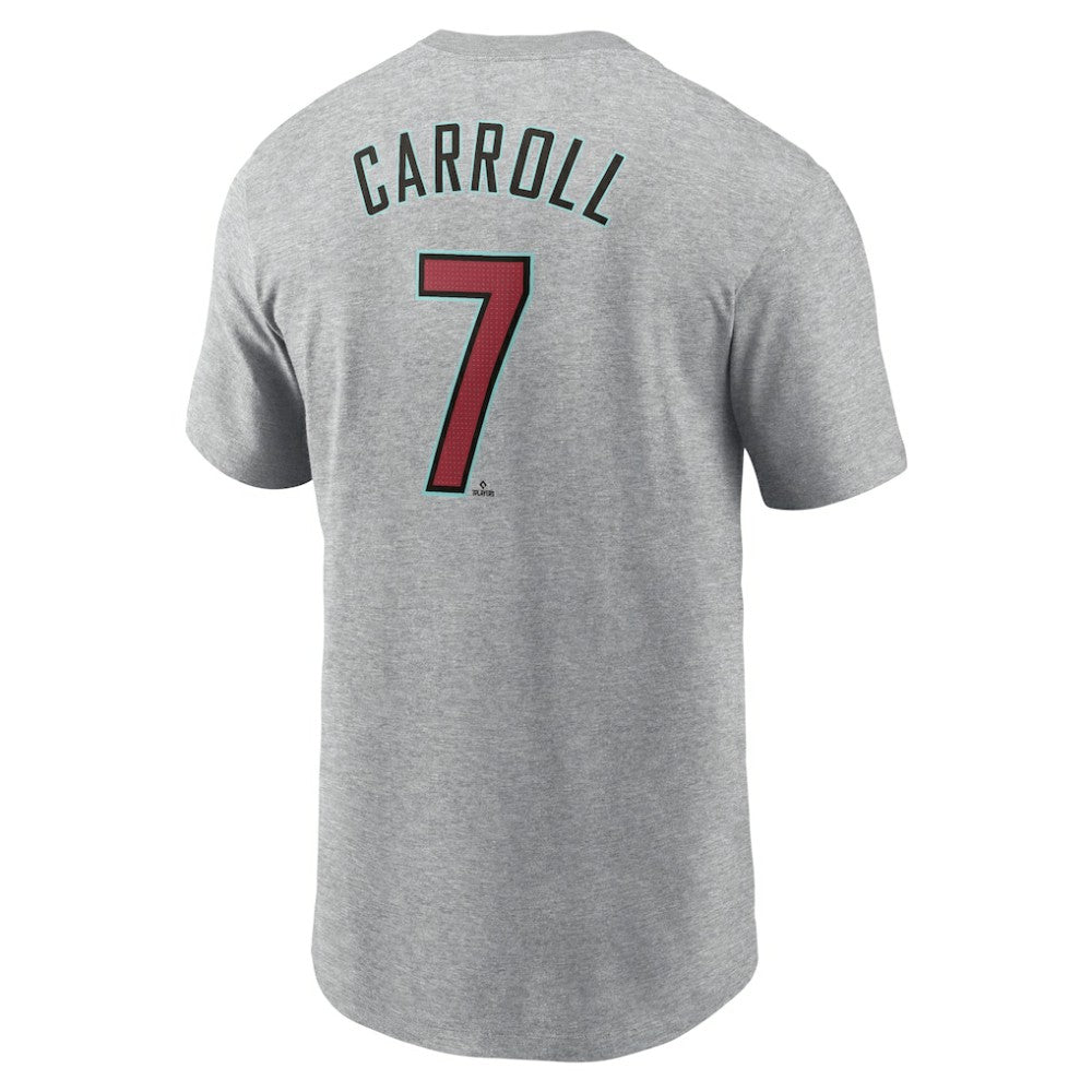 Corbin Carroll Arizona Diamondbacks Nike Fuse Name & Number T-Shirt - Heather Gray T-shirts