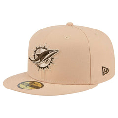 Miami Dolphins New Era Candied Pecan 59FIFTY Fitted Hat - Tan Hats