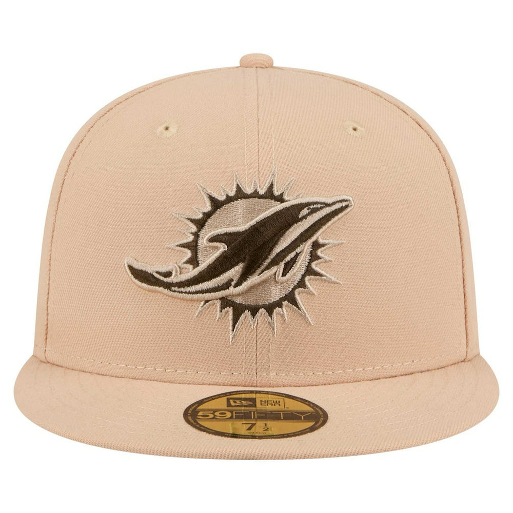 Miami Dolphins New Era Candied Pecan 59FIFTY Fitted Hat - Tan Hats