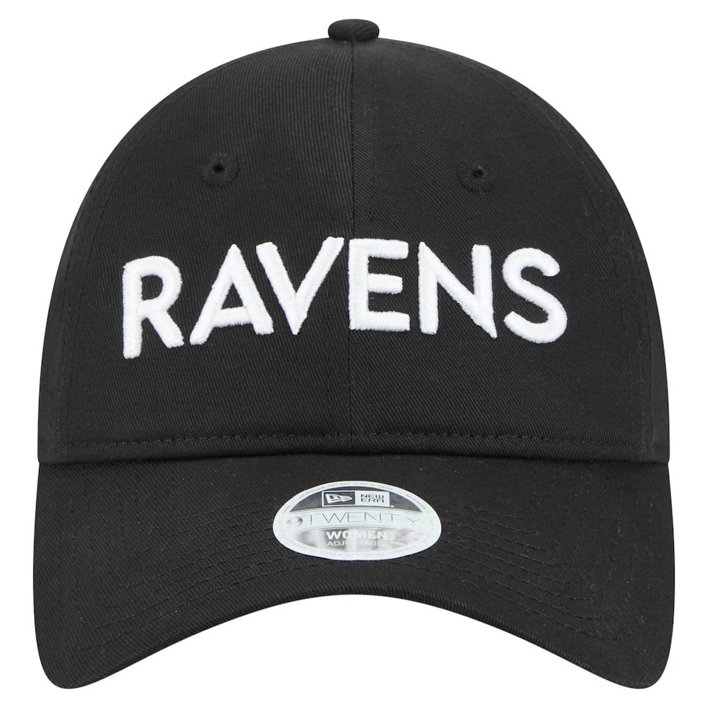 Baltimore Ravens New Era Women's Cece 9TWENTY Adjustable Hat - Black Hats