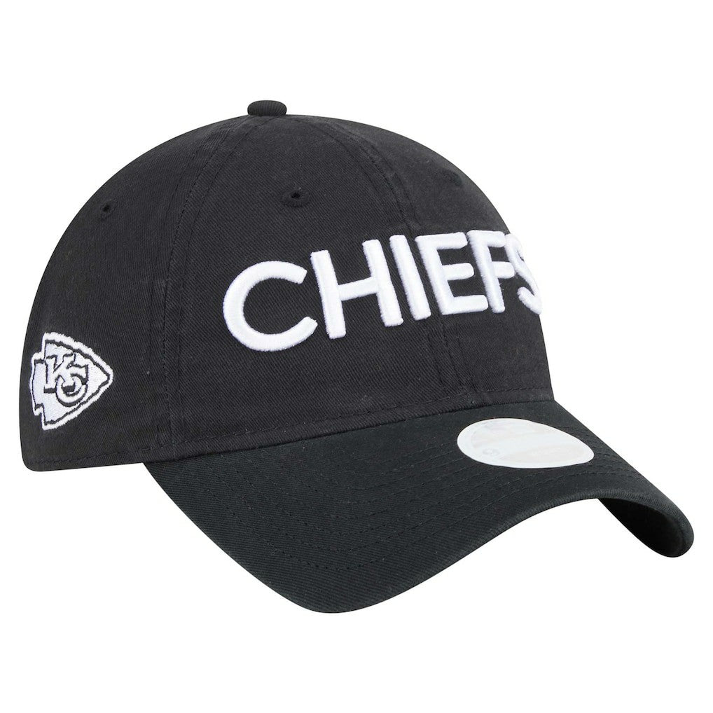 Kansas City Chiefs New Era Women's Cece 9TWENTY Adjustable Hat - Black Hats