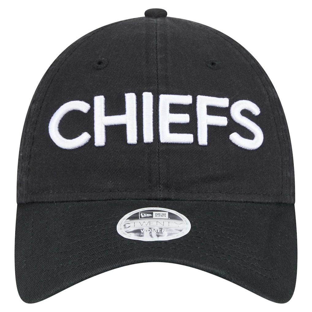 Kansas City Chiefs New Era Women's Cece 9TWENTY Adjustable Hat - Black Hats
