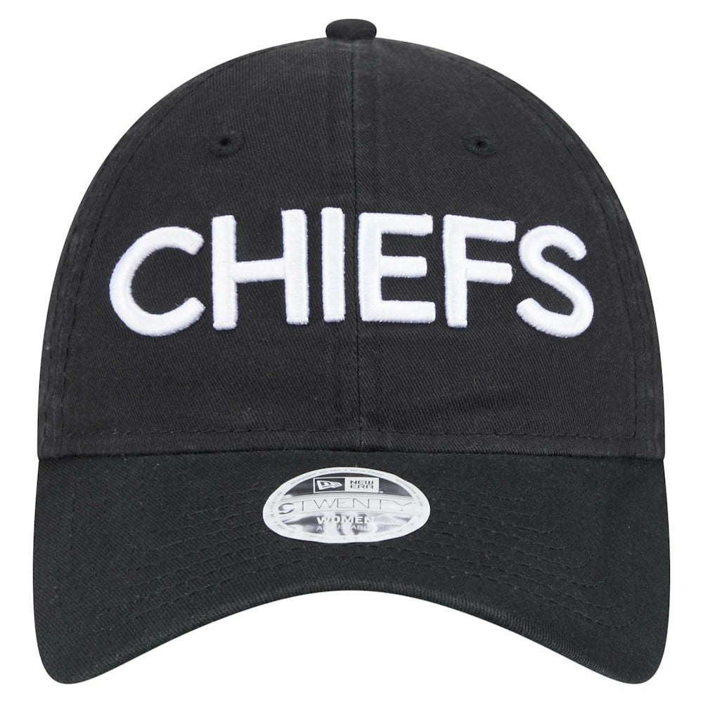 Kansas City Chiefs New Era Women's Cece 9TWENTY Adjustable Hat - Black Hats