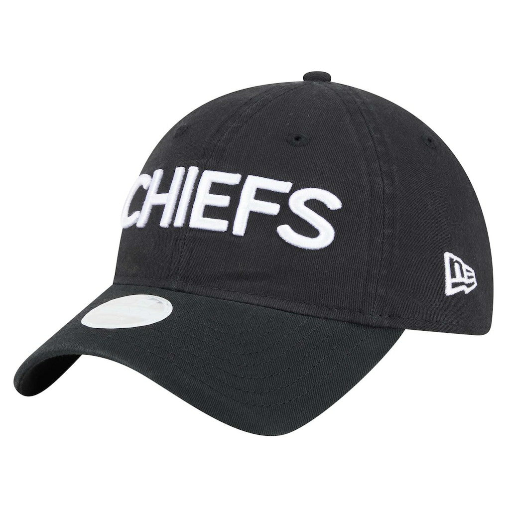 Kansas City Chiefs New Era Women's Cece 9TWENTY Adjustable Hat - Black Hats