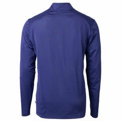 Kansas City Royals Cutter & Buck Big & Tall Virtue Eco Pique Micro Stripe Recycled Quarter-Zip Pullover Top - Blue Pullover