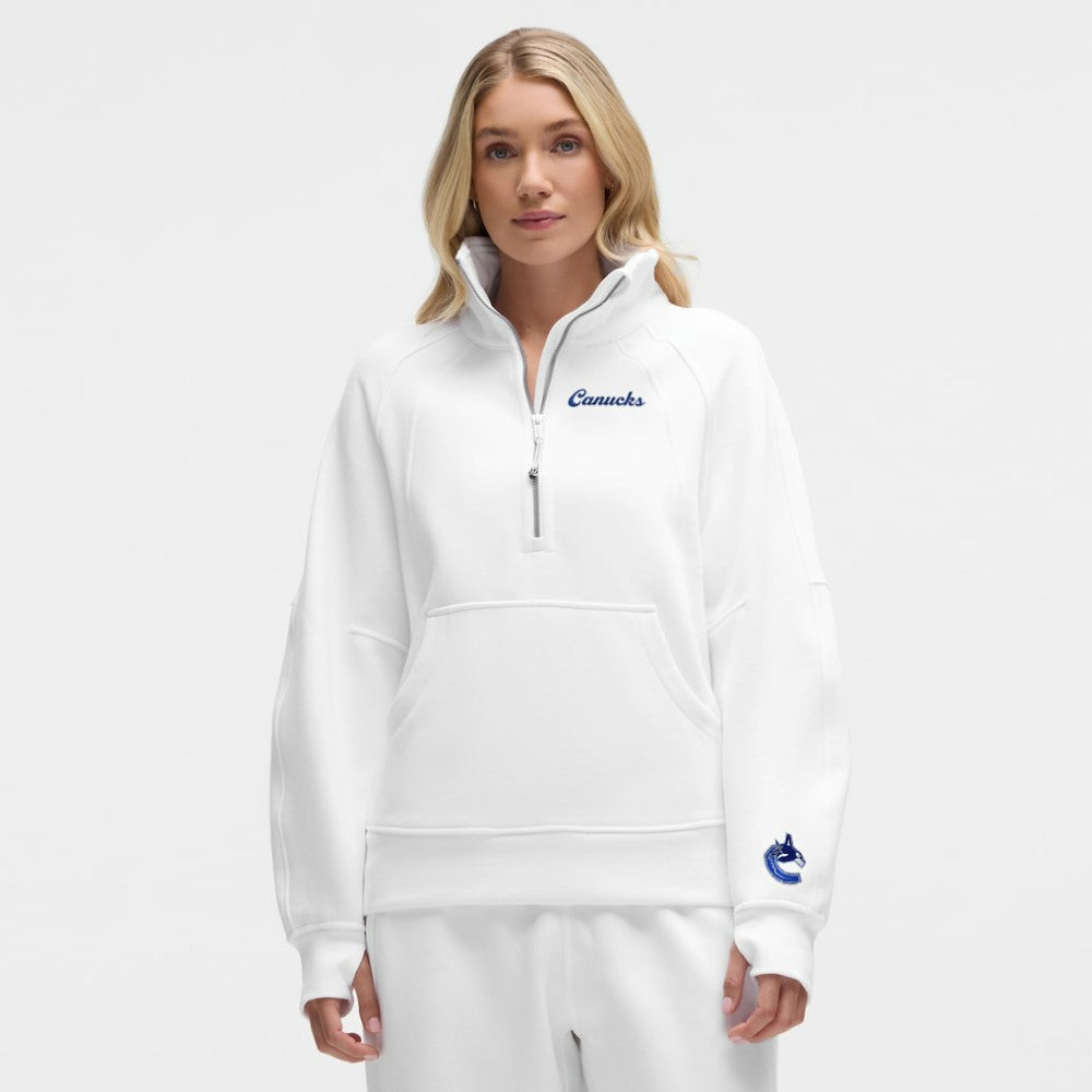 Vancouver Canucks lululemon Women's Scuba Oversized Half Zip Top - White | US 202171376