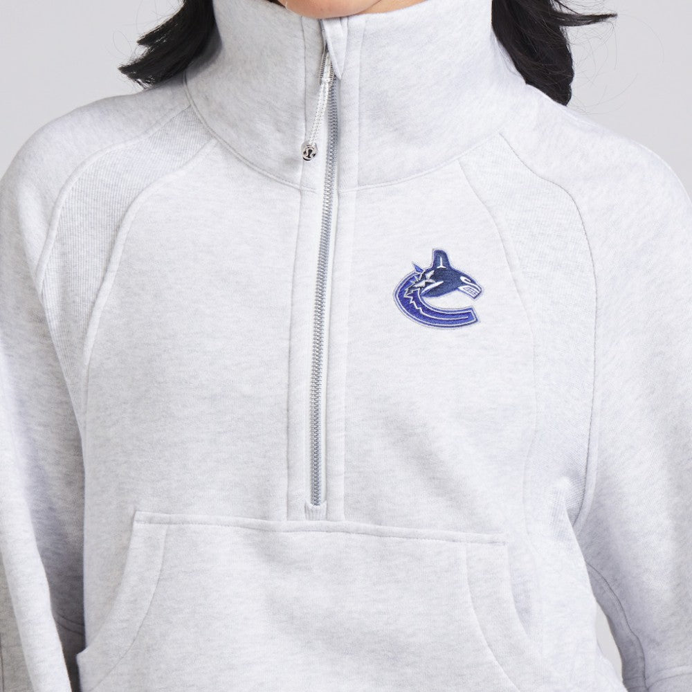 Vancouver Canucks lululemon Women's Scuba Oversized Half Zip Top - Heather Gray | US 202171378