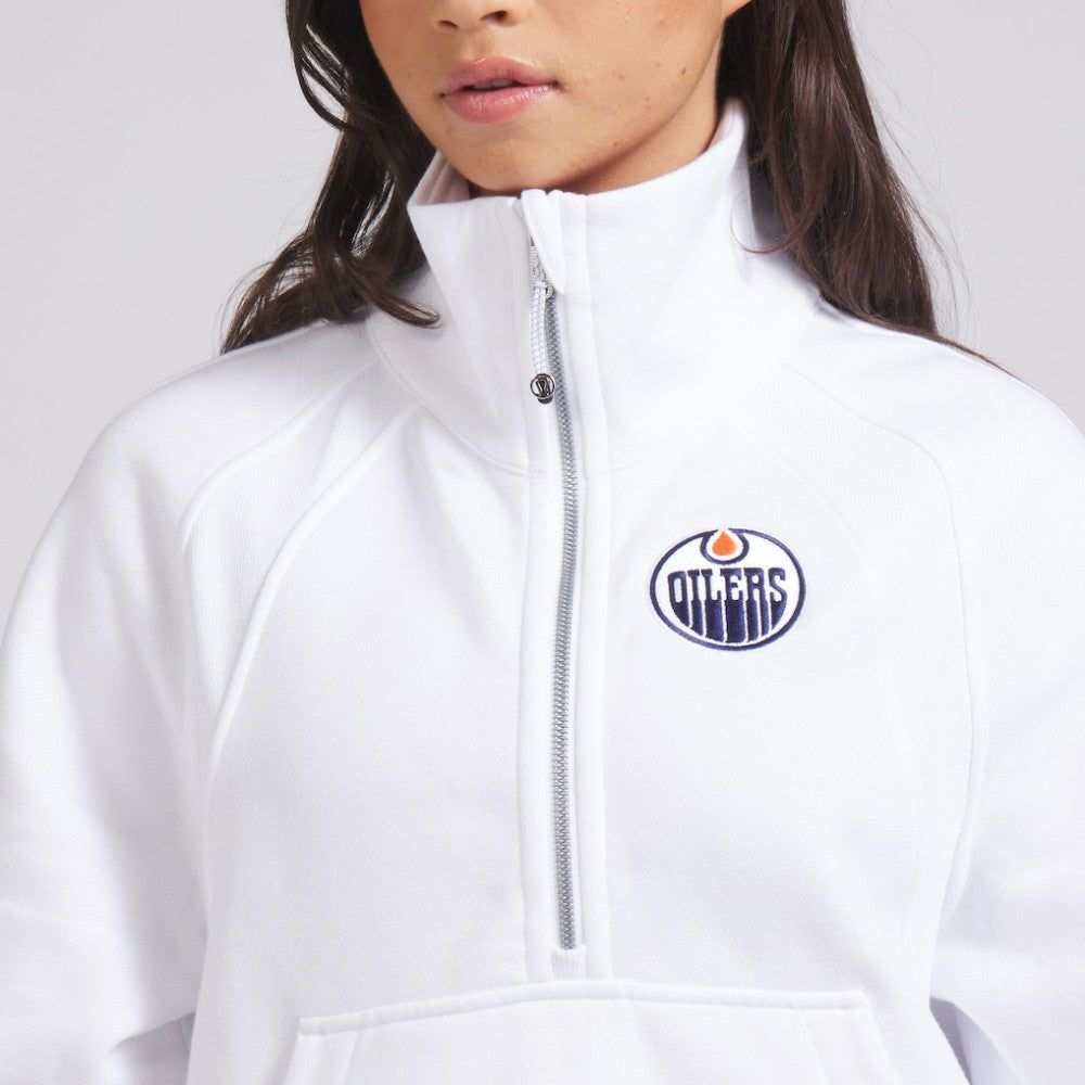 Edmonton Oilers lululemon Women's Scuba Oversized Half Zip Top - White | US 202171382