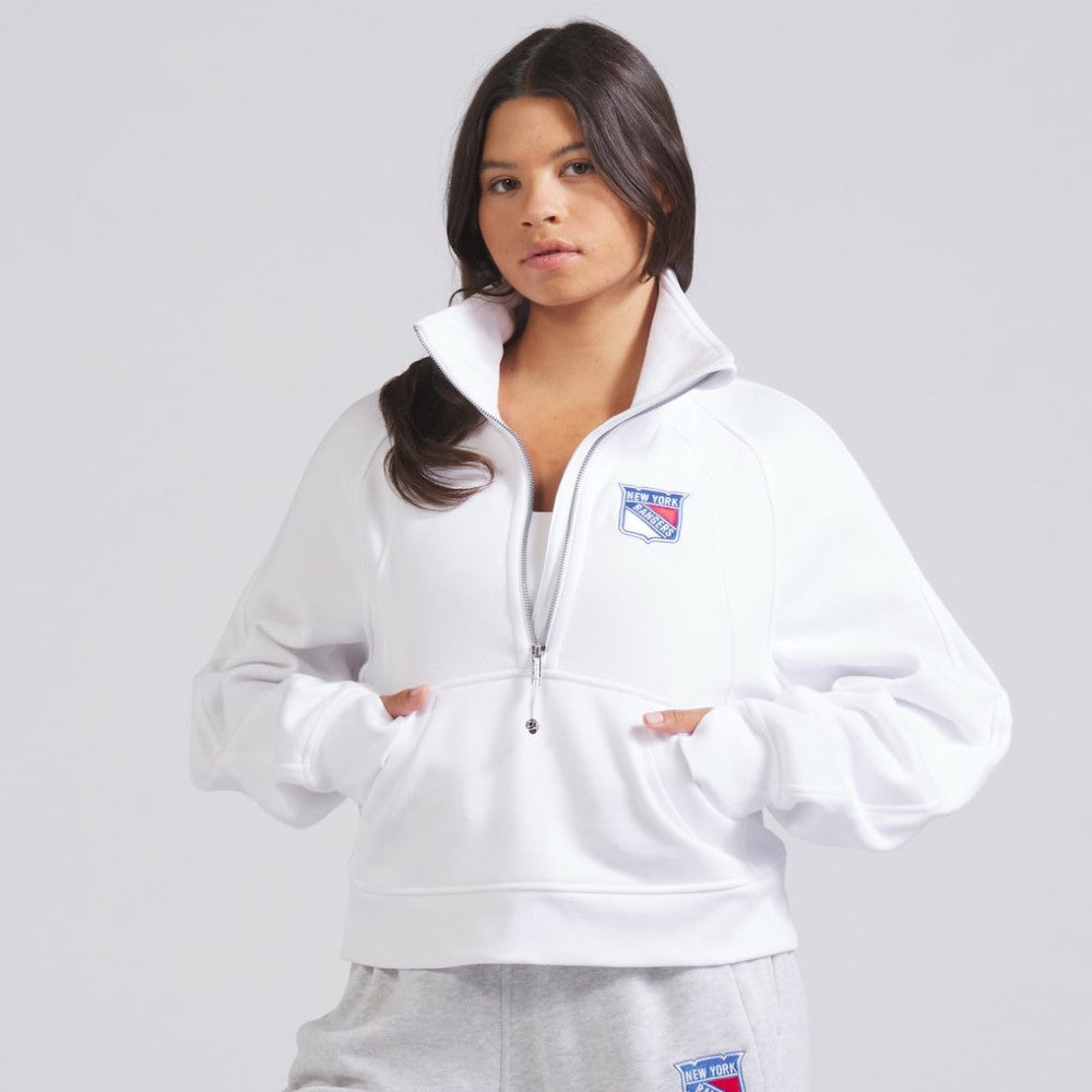New York Rangers lululemon Women's Scuba Oversized Half Zip Top - White | US 202171384