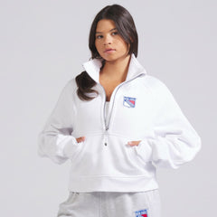 New York Rangers lululemon Women's Scuba Oversized Half Zip Top - White | US 202171384