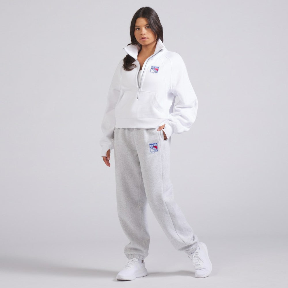 New York Rangers lululemon Women's Scuba Oversized Half Zip Top - White | US 202171384