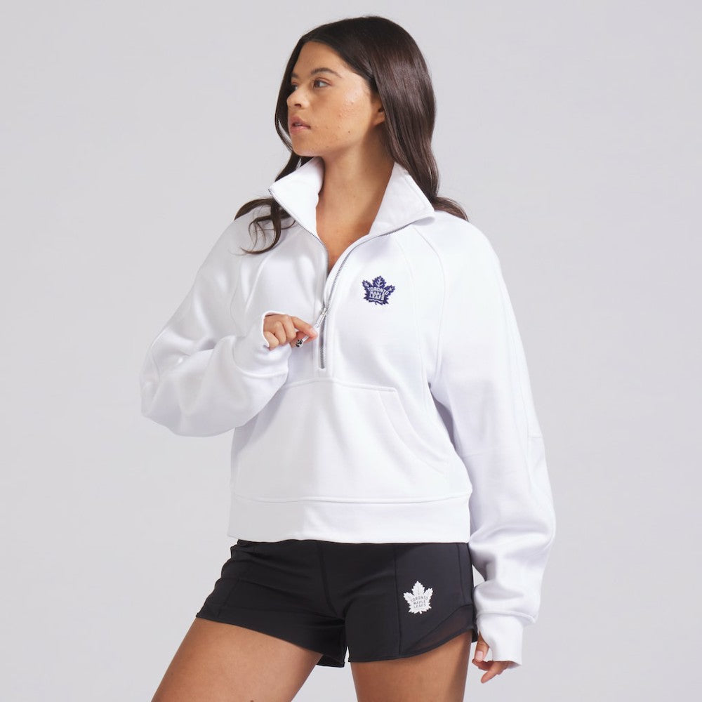 Toronto Maple Leafs lululemon Women's Scuba Oversized Half Zip Top - White | US 202171386