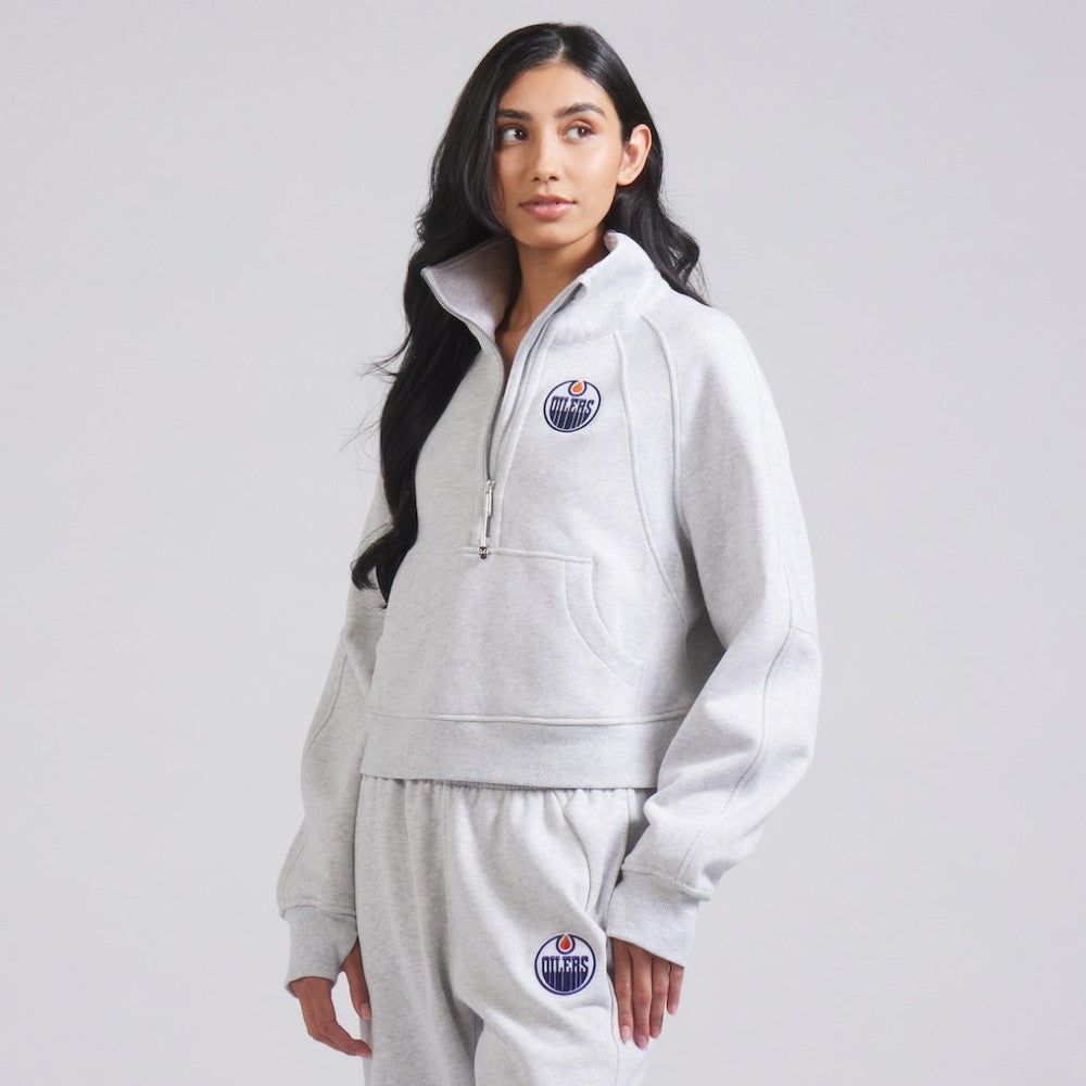 Edmonton Oilers lululemon Women's Scuba Oversized Half Zip Top - Heather Gray | US 202171388