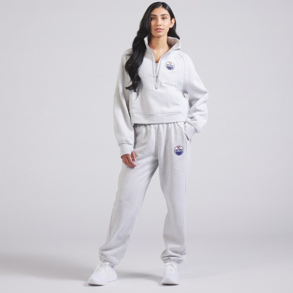 Edmonton Oilers lululemon Women's Scuba Oversized Half Zip Top - Heather Gray | US 202171388