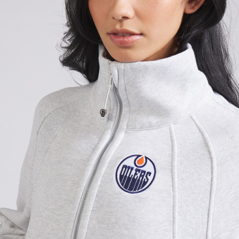 Edmonton Oilers lululemon Women's Scuba Oversized Half Zip Top - Heather Gray | US 202171388