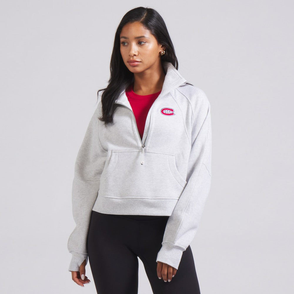 Montreal Canadiens lululemon Women's Scuba Oversized Half Zip Top - Heather Gray | US 202171389