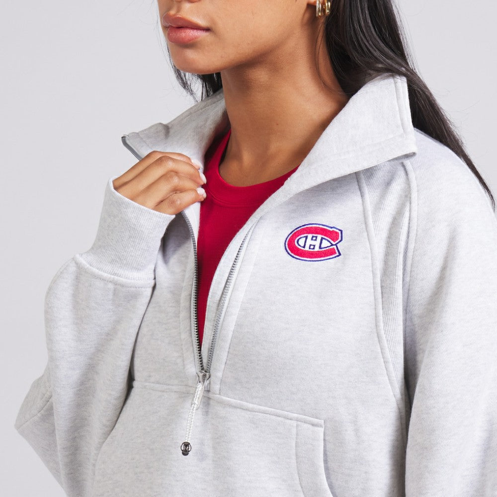 Montreal Canadiens lululemon Women's Scuba Oversized Half Zip Top - Heather Gray | US 202171389