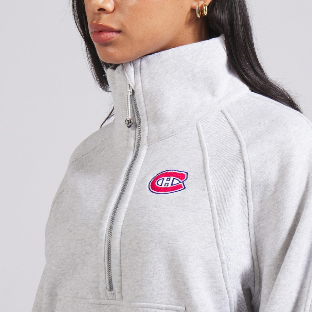 Montreal Canadiens lululemon Women's Scuba Oversized Half Zip Top - Heather Gray | US 202171389